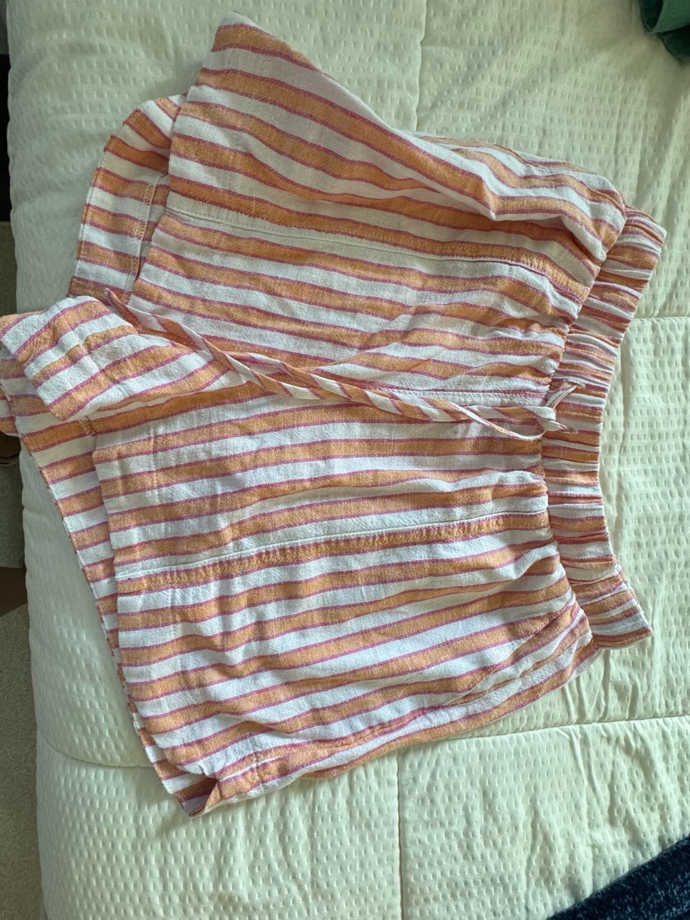 Universal Thread Peach & White Striped Shorts